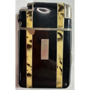 VTG Marathon Slide-A-Lite Cigarette Case Lighter Art Deco Enamel Tortoise Box